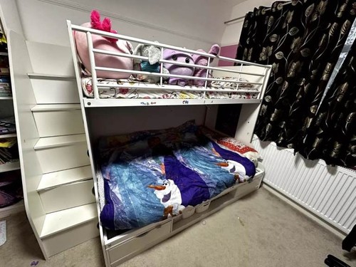 Used triple bunk bed - bed, with