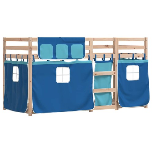 Vidaxl bunk bed with - bunk, curtains