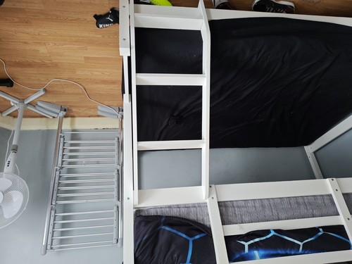 White bunk bed double - white,