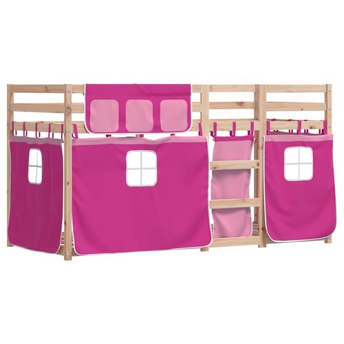 Bunk bed with curtains kids - bed,