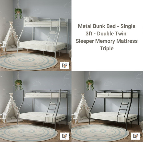 Metal triple bunk - bunk, bed
