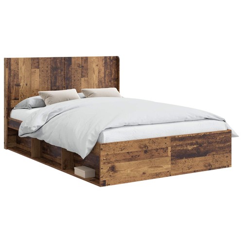 Bed frame with storage and - bed,